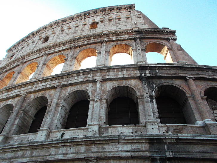 Colosseum, Roma, solen, kunst