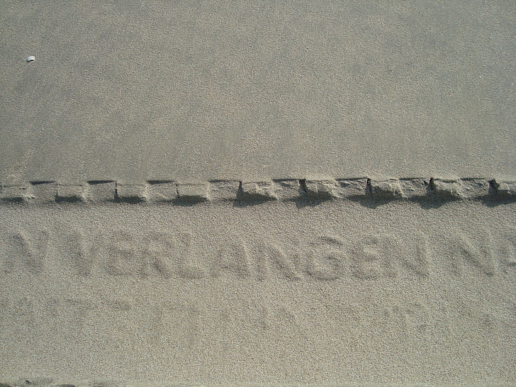 текст, песок, Vlieland