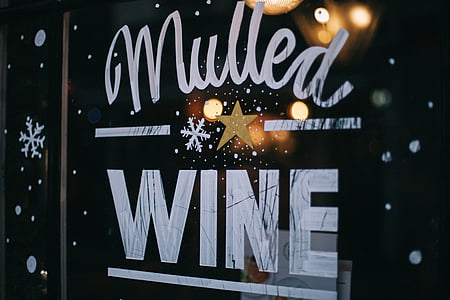 Miller, vin, imprimé, miroir, Christmas, signe, fenêtre de