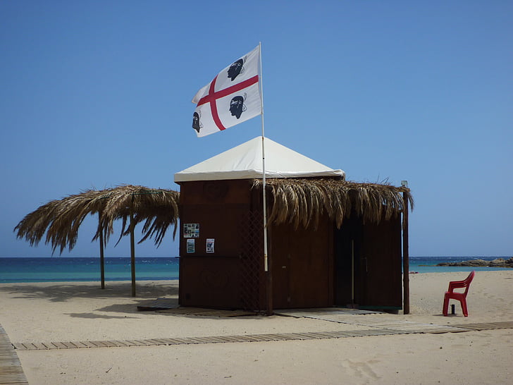 cabane de plage, Corse, vacances, plage