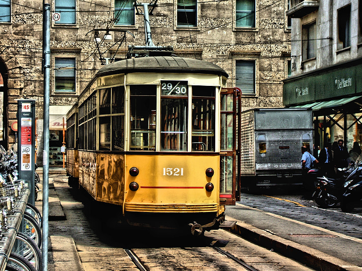tram, means of transport, rails, tramway, city, transport