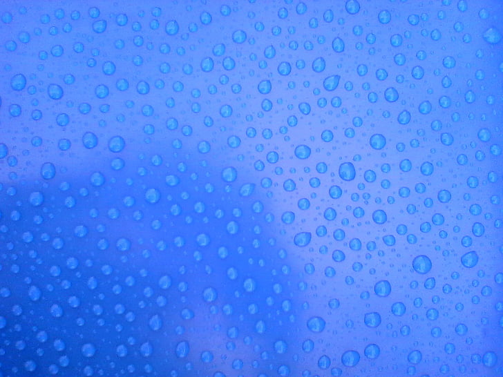 trickle, parasol, non, water, weather, blue, dew