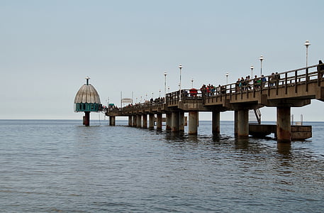 Pier, Bridge, havet, gångbro, Östersjön, Zinnowitz