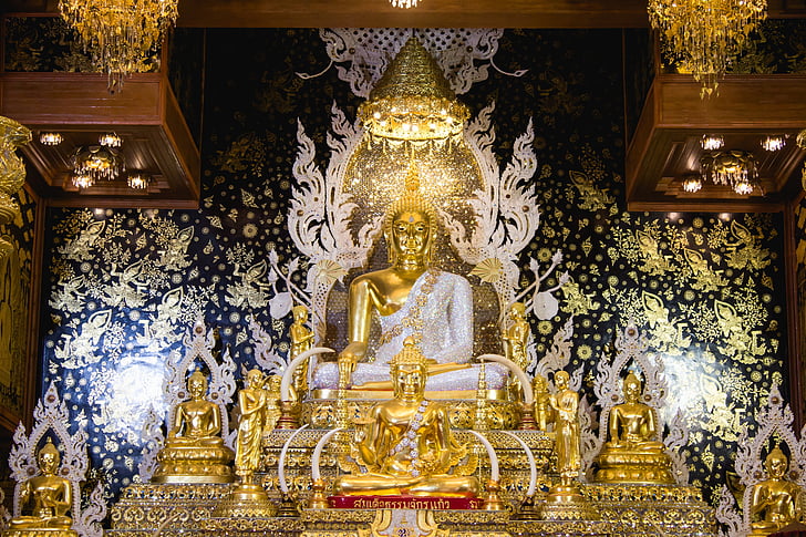 Asia, Bangkok, Buddha, røkelse, stearinlys, buddhistiske, attraksjoner