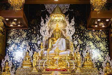 Asia, Bangkok, Buddha, rökelse, ljus, buddhistiska, attraktioner