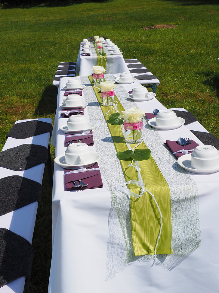 Tabelle, Board, Festival, Feier, Abdeckung, Gedeckter Tisch, Hochzeit