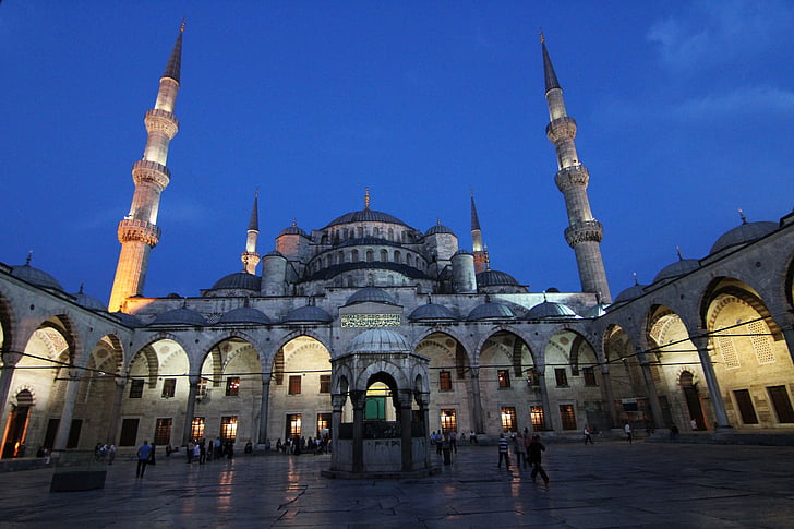 moskén, blå, Istanbul, Turkiet, Blå moskén, islamisk konst, islam