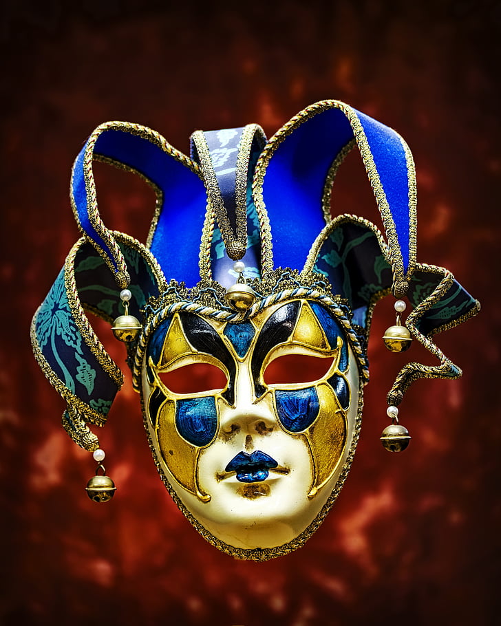 maske, kunst, farve, venetianske, italiensk, karneval, ansigt