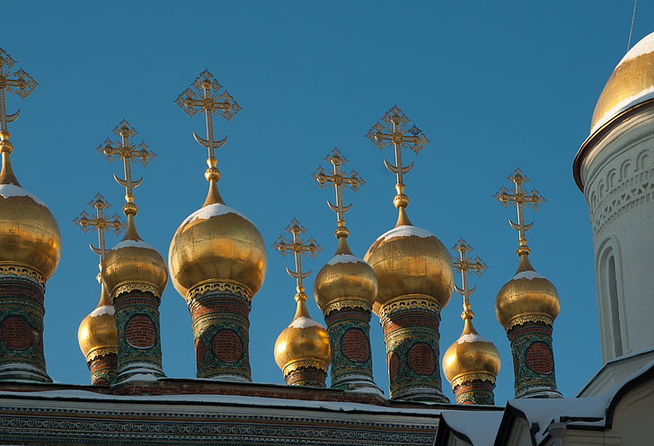 Mosca, Cremlino, Cattedrale, ortodossa, cupole, lampadine, architettura
