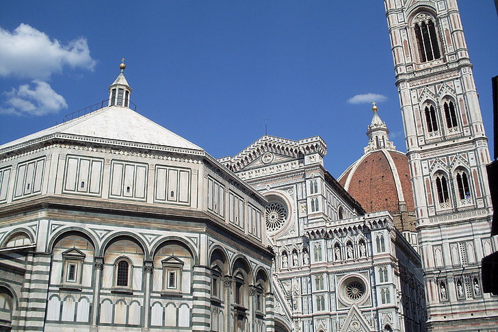 monumentos, Duomo, Florencia, Toscana, paisaje, Centro de la ciudad, Catedral