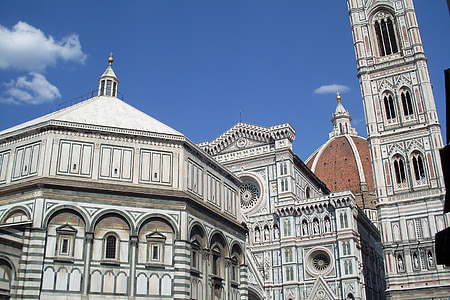 monumenten, Duomo, Florence, Toscane, landschap, centrum, Kathedraal