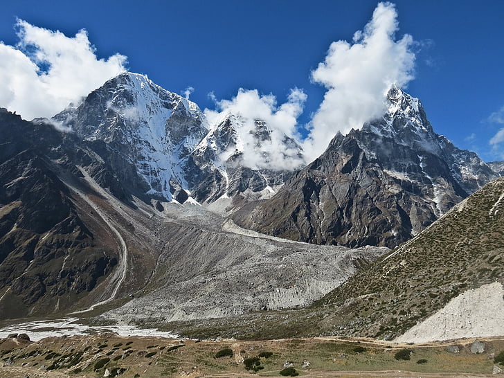 montagnes, Mont everest, camp de base, alpinisme, neige, l’Asie, Népal