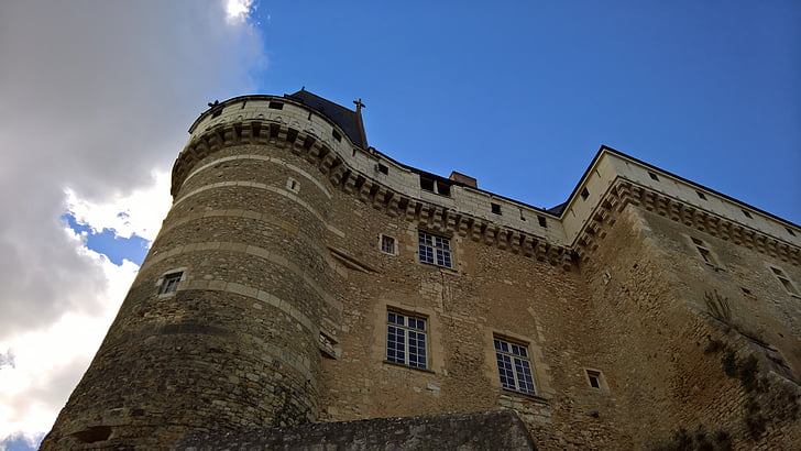 Schloss, Tauchen gegen, alt, Land der loire, Frankreich