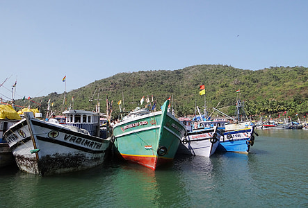 fishing, harbor, fishing vessels, bay, fishing boat, anchored, mountains