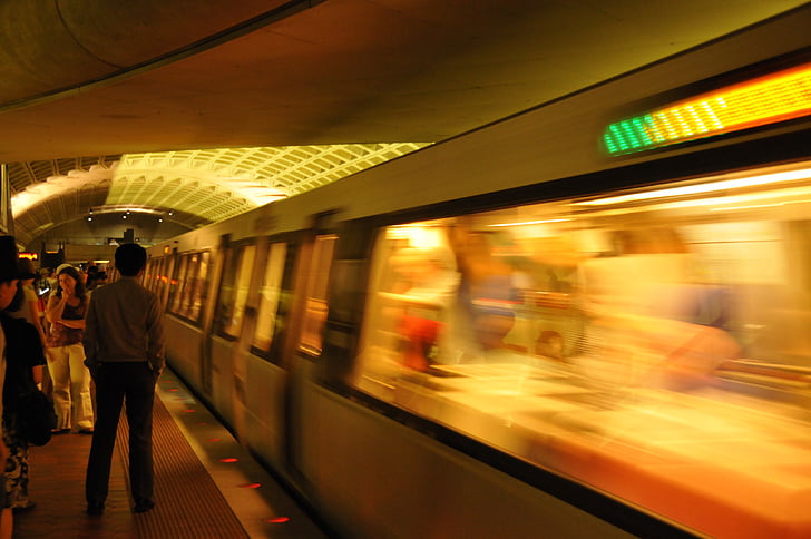 Tunnelbana, rörelse, trafik, underground, Washington, DC, Washington dc