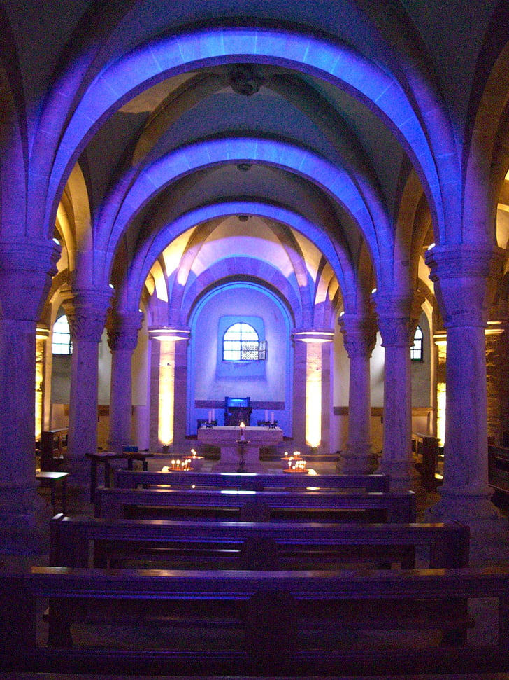 crypte, illumination, Dom, Bamberg, à l’intérieur, architecture, Église