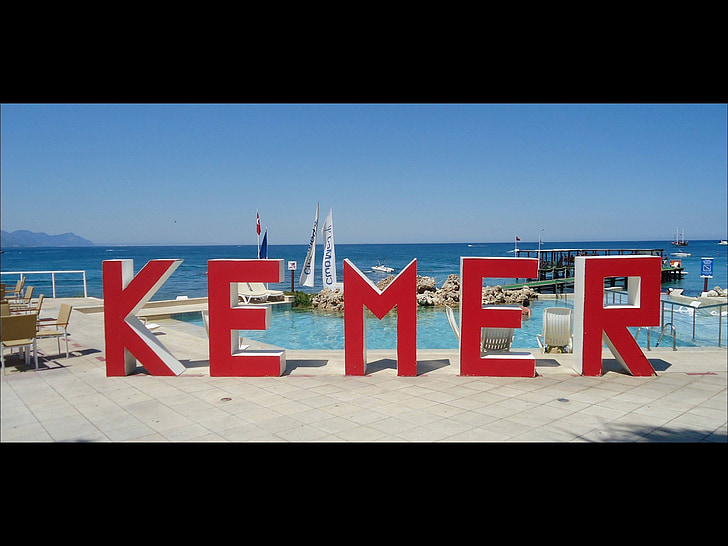 Kemer, piscina, cel, l'aigua