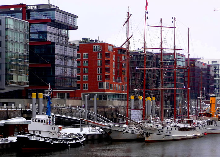 Hamburg, haven museum, havenstad, gebouw, haven van Hamburg, haven van hamburg, de haven