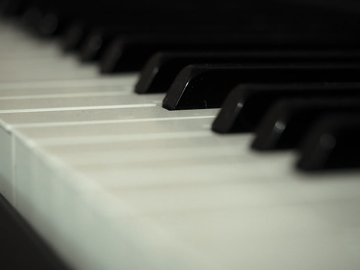 klavír, klíče, klávesy, přístroj, klávesnice klavíru, klávesový nástroj, bílá