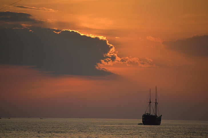 Phuket, Tailandia, barco, puesta de sol, viajes, mar, exóticos