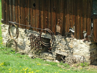 graner de fusta, cabanya, fusta, stadl, vell, rovellat, escena rural