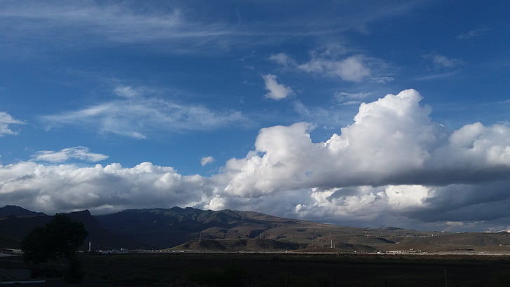 pokrajine, oblaki, sončni zahod, nebo, narave, gore