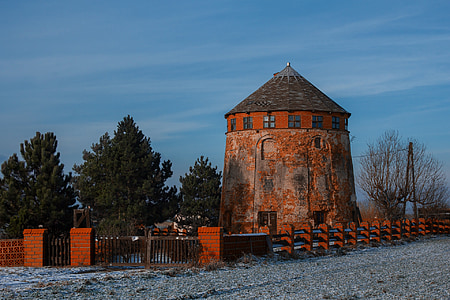 Windmühle, Denkmal, ländliche Architektur, Winter