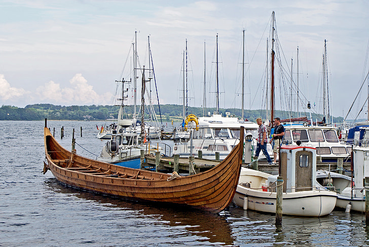 vikingų laivų, uosto, uostas, Danija