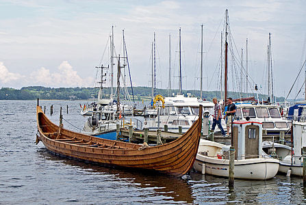 bateau Viking, port, port, Danemark