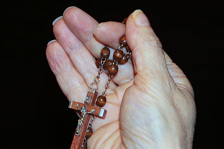 pray, rosary, religion, faith, graceful, contemplative, cross