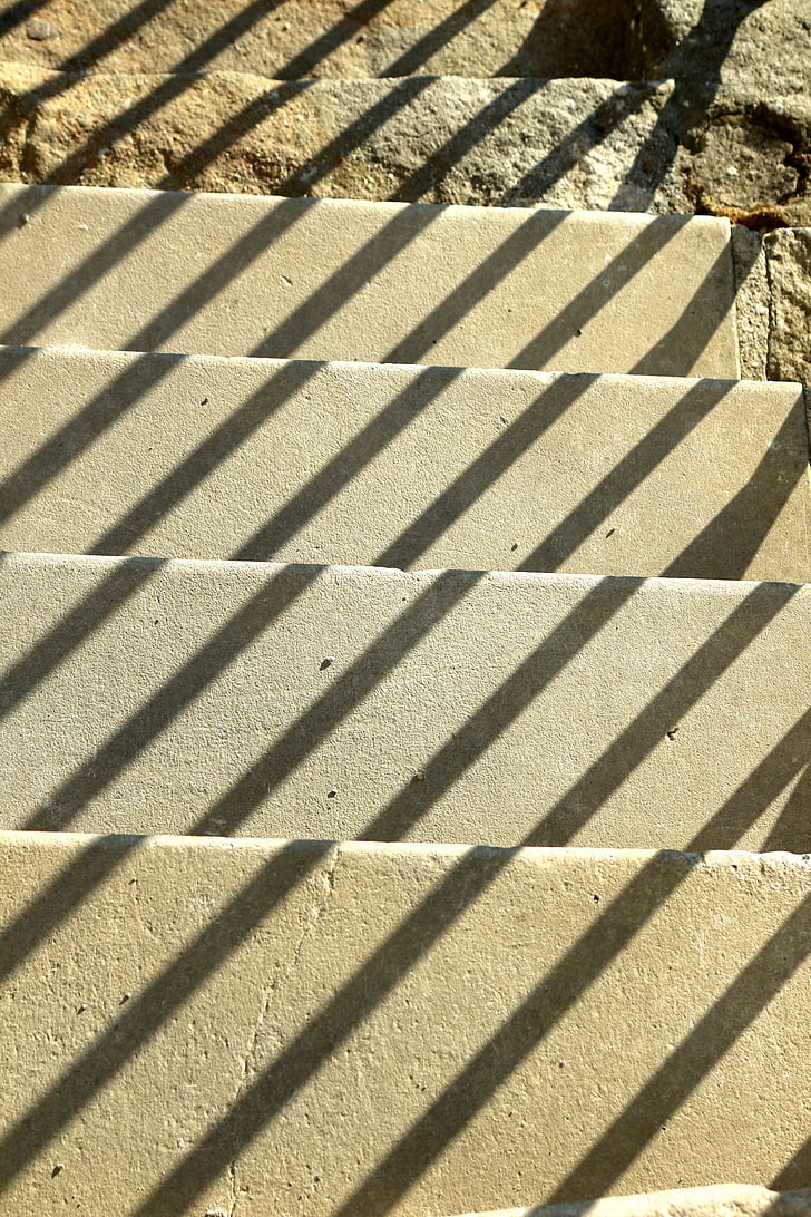 escaliers, peu à peu, ombre, escalier, lumière