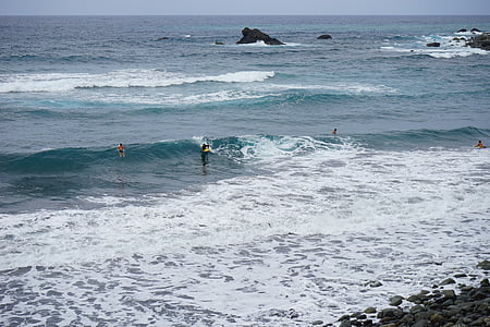 agua, ola, mar, persona que practica surf, baño de la diversión, Playa, lava