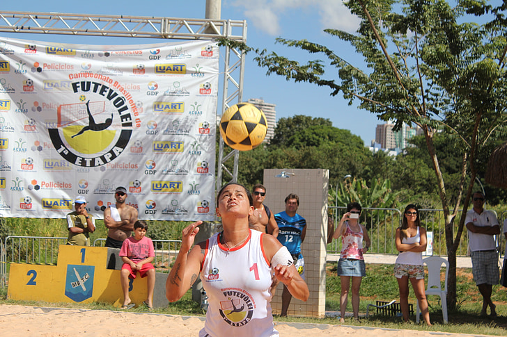 sport, volleyball, spillet, sand, ballen, futvolei, konkurranse