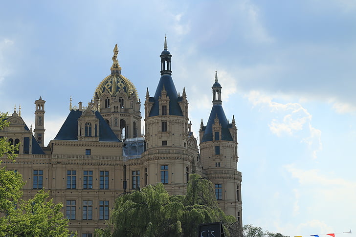 Schwerin, lâu đài, Schwerin castle, tháp, cao quý, kupel, kiến trúc