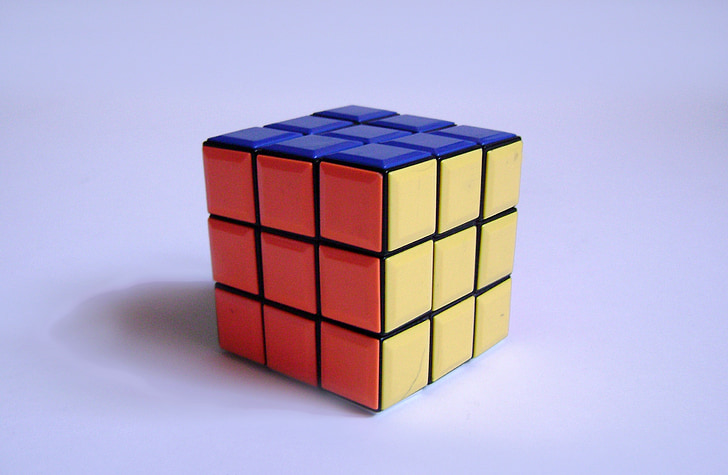 kubas, Rubik, spalvos, kubo formos, galvosūkis kubas, raudona