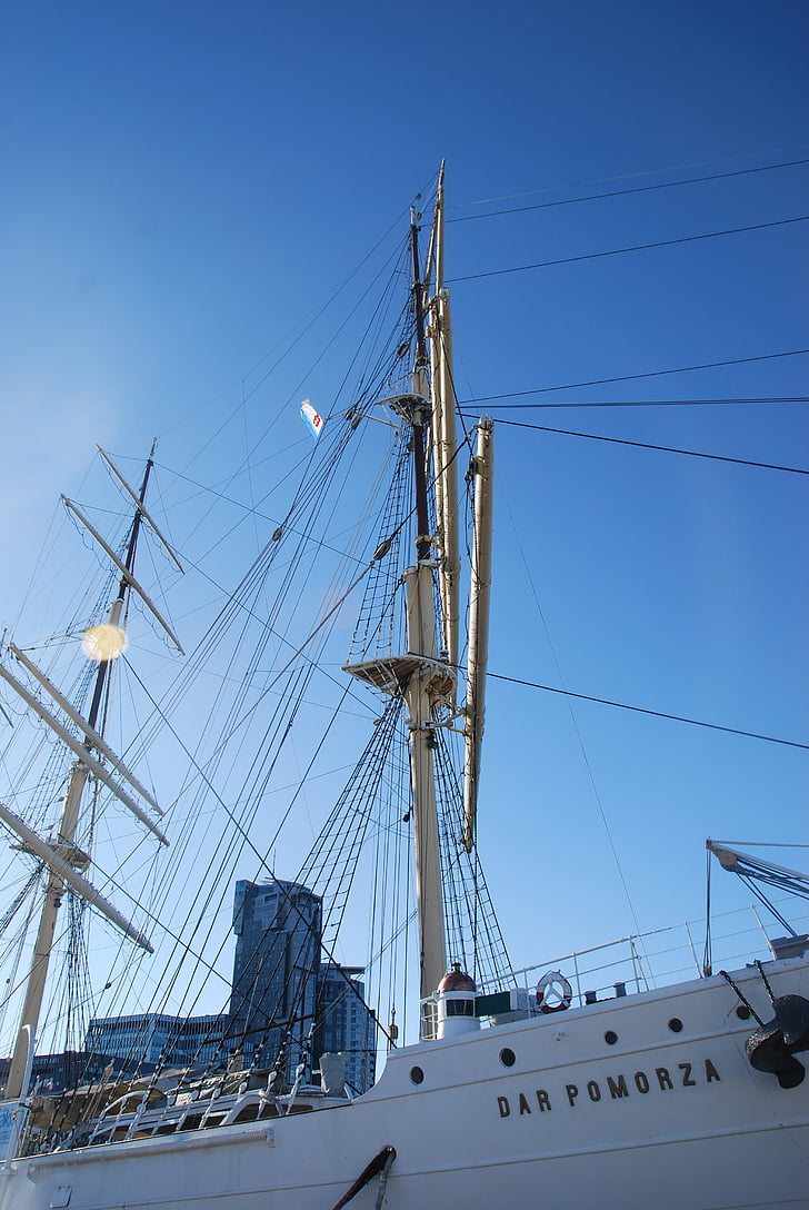 Gdynia, Mar, teniu, vaixell nàutica, vaixell de vela, pal, vaixell d'altura