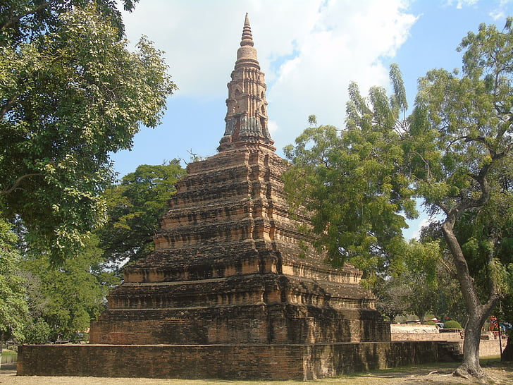 Thailand, Ayutthaya, Tempel, ruïnes, oude, het platform, Azië