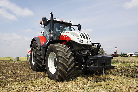 traktor, poľnohospodárstvo, Steyr 6300 terrus cvt, staveniska, preprava, vonku, pneumatiky
