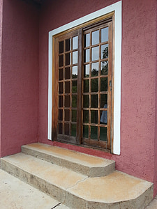 portas deslizantes, velho, porta, Casa, edifício, de madeira, vidro