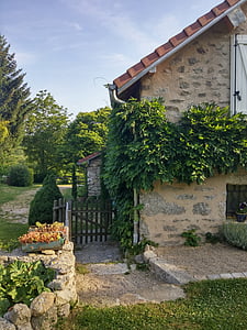 정원, 프랑스, 로맨틱, 홈, 오래 된 건물, 자연, 휴일