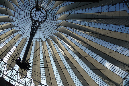 Berlin, Sony Center, központ, építészet, ablak
