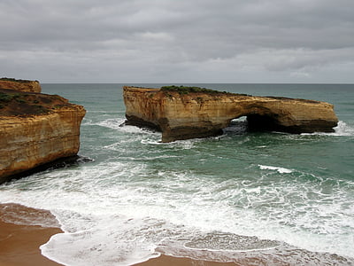 rock, beach, cliff, stone, sea, nature, ocean