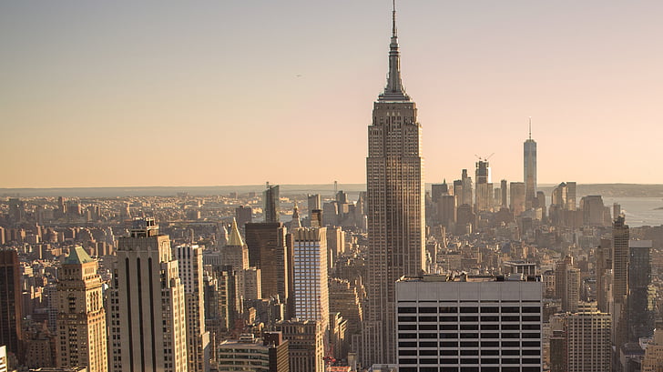 New york, NYC, město, Manhattan, Panorama New Yorku, Panorama, městský