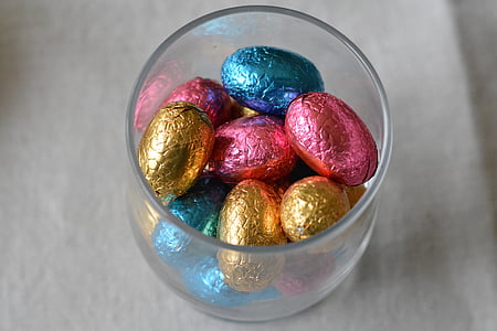 Великдень, яйця, прикраса, Новорічне прикраса, колір, шоколад, пасхальні яйця