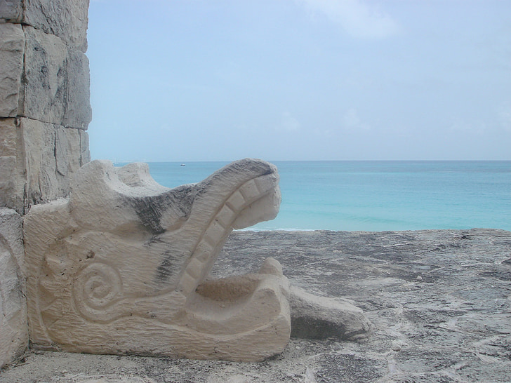 Bãi biển, Maya, quá, biểu tượng, biểu tượng, Glyph, bức tượng