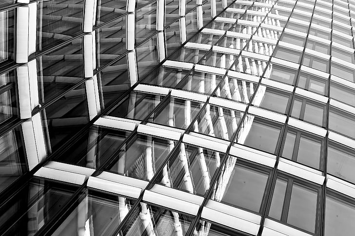 arkitektur, skyskraber, glasfacader, moderne, facade, bygning, Düsseldorf