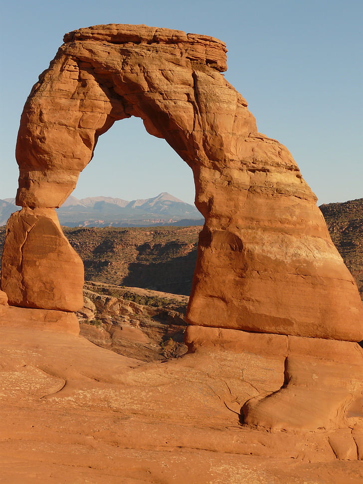 delikátní oblouk, Národní park Arches, Spojené státy americké, Utah, Moab, kamenný oblouk, eroze