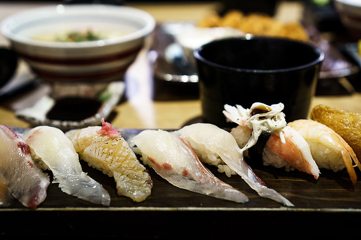 sushi, peix, Sashimi de, aliments, marisc, japonès, salmó