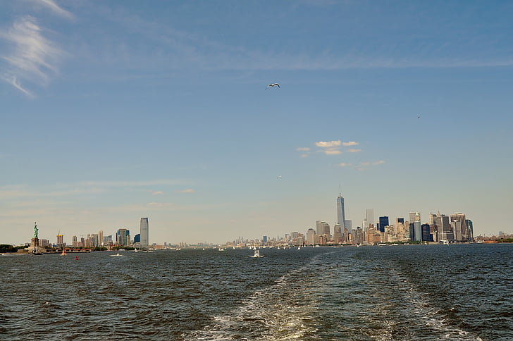 Manhattan, Brooklyn, New york, Architektur, Innenstadt, Blick, Wolkenkratzer