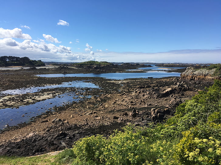 Brittany, Insula bréhat, mare, ile, sălbatice, cer, peisaj